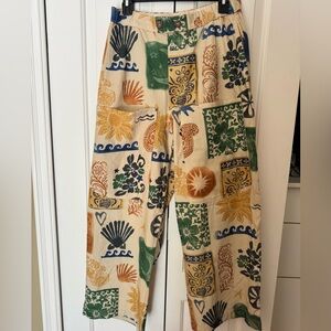 Free People Seaside Pull on Pants Small Wide leg relax fit. resort wear